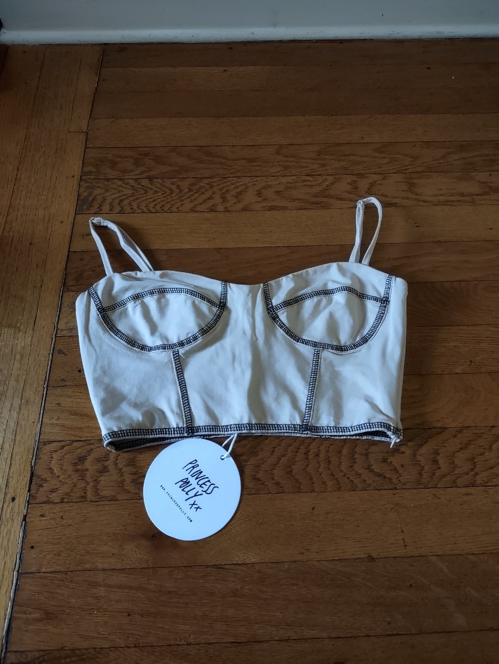 new with tags princess polly off white bralette crop cami top size 4